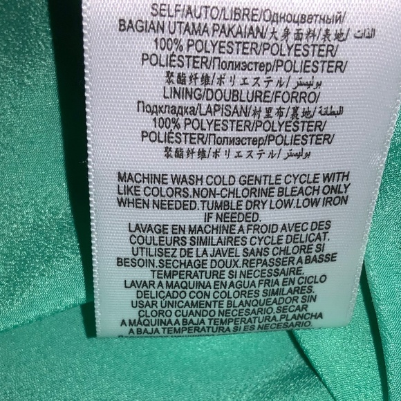 BCBGeneration Jade Green chiffon Halter Ruffle neckline mini Dress Sz A line - Picture 7 of 7